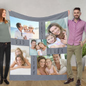 Beste vader ooit 5 Foto Collage Gray Fleece Deken