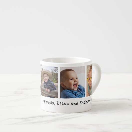 Beste vader ooit 5 fotocollage gepersonaliseerd espresso kop (Voorkant rechts)