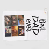 Beste vader ooit 6 Foto Collage familie Foto Golfhanddoek (Horizontaal)