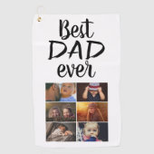 Beste vader ooit 6 Foto Collage familie Foto Golfhanddoek (Voorkant)