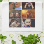 Beste vader ooit 6 Foto Collage familie Foto Theedoek (Gevouwen)