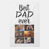 Beste vader ooit 6 Foto Collage familie Foto Theedoek (Verticaal)