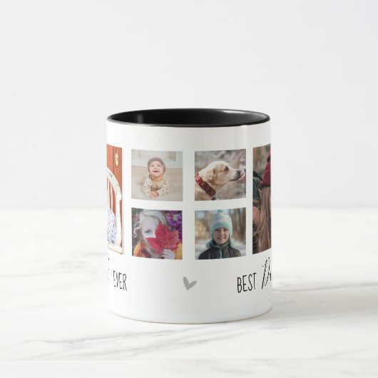 Beste vader ooit 6 foto collage wit mok (Midden)