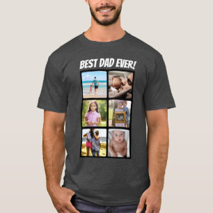 Beste vader ooit 6 Multi Photo Collage Fathers Day T-shirt