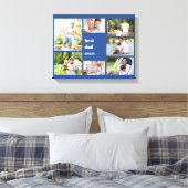 Beste vader ooit 7 Foto Collage Blue Canvas Afdruk (Insitu (Slaapkamer))