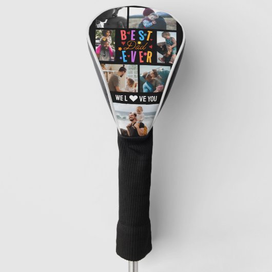 Beste vader ooit 7 Foto Collage Golfheadcover (Voorkant)