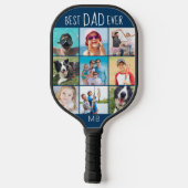 Beste vader ooit 9 Naam van fotoscript Aangepaste  Pickleball Paddle (Achterkant)