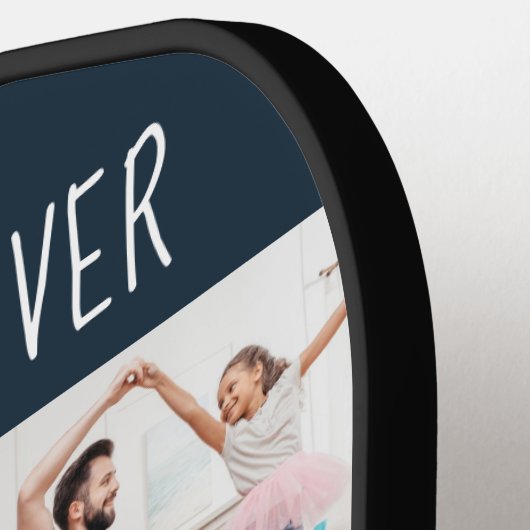 Beste vader ooit 9 Naam van fotoscript Aangepaste  Pickleball Paddle (Links Detail)