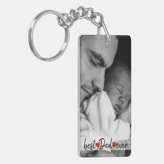 Beste vader ooit, Aangepast 2 Foto Sleutelhanger (Voorkant Links)