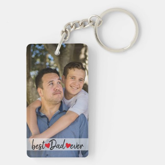 Beste vader ooit, Aangepast 2 Foto Sleutelhanger (achterkant)
