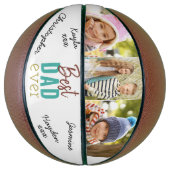 Beste vader ooit Aangepast 3 Foto Ondertekend Bask Basketbal (Verticaal)