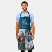 Beste vader ooit Aangepast 6 Foto Collage Blauw Schort (Gedragen)