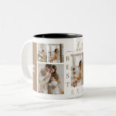 Beste vader ooit Aangepast 6 Foto Collage Tweekleurige Koffiemok (Voorkant links)