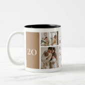 Beste vader ooit Aangepast 6 Foto Collage Tweekleurige Koffiemok (Links)