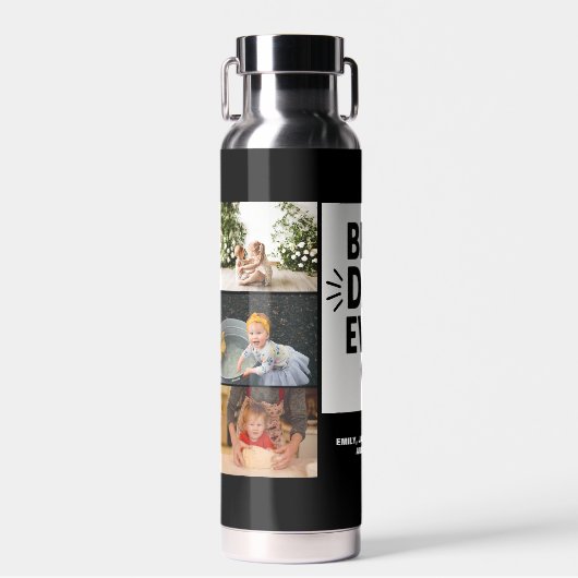 Beste vader ooit Aangepast 6 Foto Collage Waterfles (Voorkant)