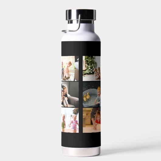 Beste vader ooit Aangepast 6 Foto Collage Waterfles (Rechts)
