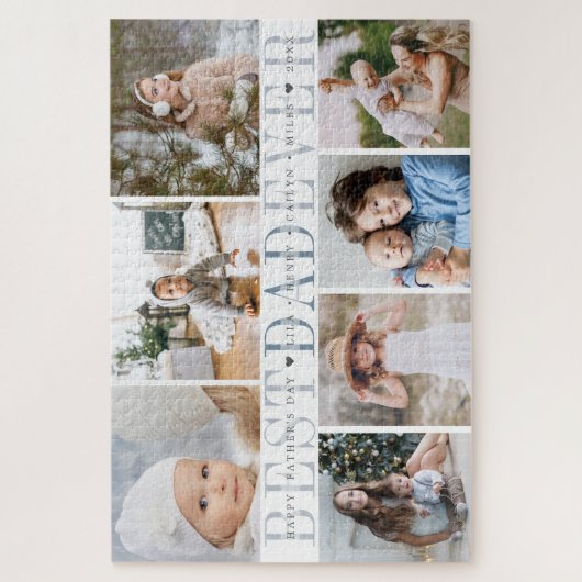 Beste vader ooit | Aangepast bericht en Kind fotoc Legpuzzel (Verticaal)