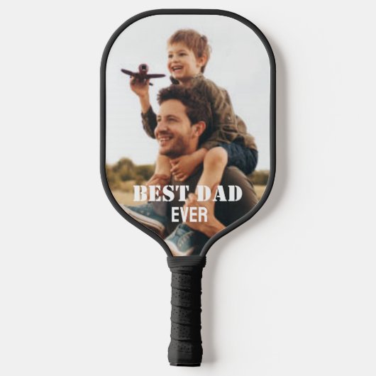 Beste vader ooit Aangepast Foto collage Creëer Je Pickleball Paddle (Achterkant)