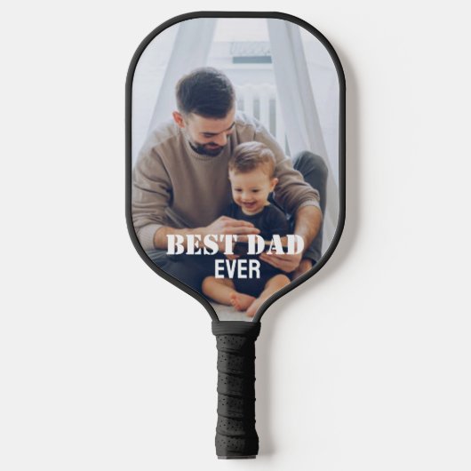 Beste vader ooit Aangepast Foto collage Creëer Je  Pickleball Paddle (Voorkant)