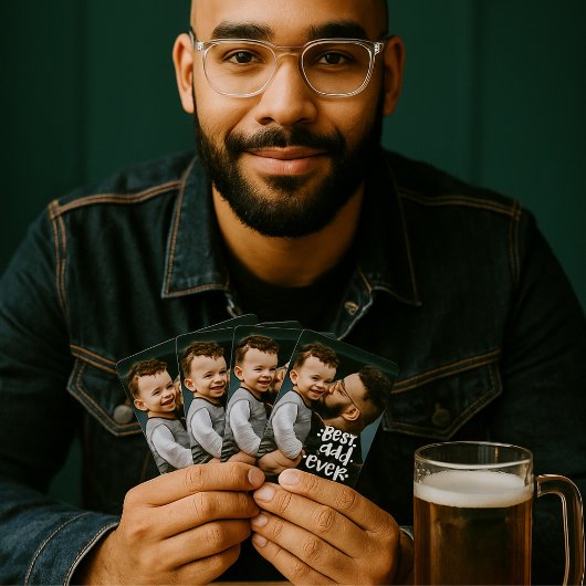 Beste vader ooit Aangepast Foto Vaderdag Cadeau Pokerkaarten