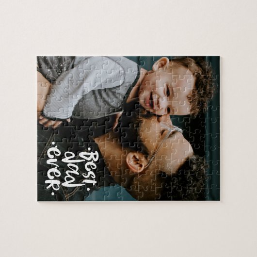 Beste vader ooit Aangepast Foto Vaderdag Verticaal Legpuzzel (Horizontaal)