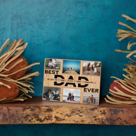 Beste vader ooit Aangepast fotocollage Fotoplaat (Zijkant)
