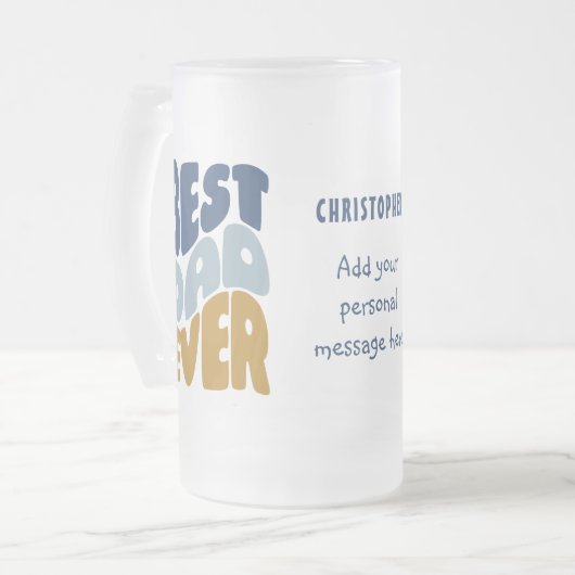 Beste vader ooit aangepast matglas bierpul (Voorkant links)