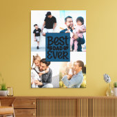 Beste vader ooit Aangepast Vier Foto Familie Colla Canvas Afdruk (Insitu (Woonkamer))