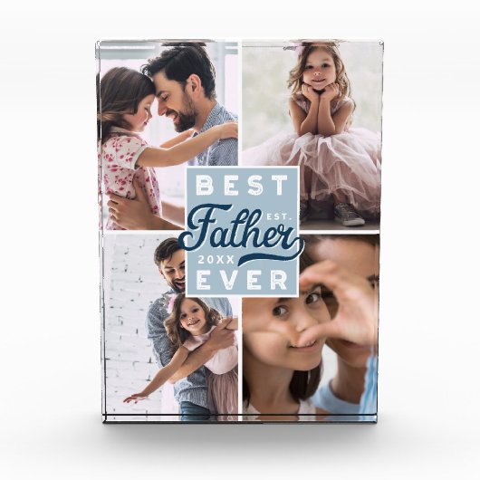 Beste vader ooit Aangepast Vier Fotoserie Collage Fotoblokken (Voorkant)