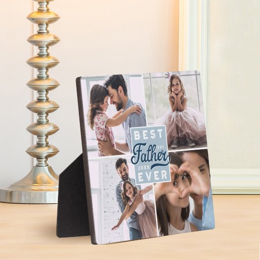 Beste vader ooit Aangepast Vier Fotoserie Collage Fotoplaat