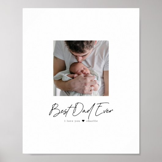 Beste vader ooit | Aangepast voor moderne foto Poster (Voorkant)