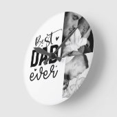 Beste vader ooit aangepaste 2 foto collage ronde klok (Hoek)