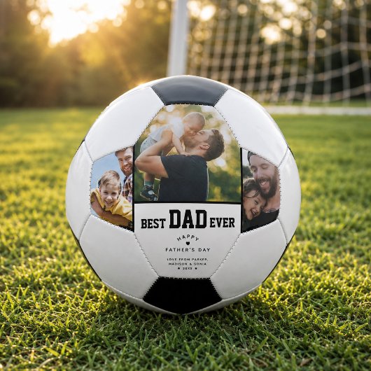 Beste Vader Ooit Aangepaste 3 Kleuren Foto Vaderda Voetbal