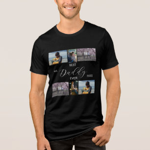 "Beste vader ooit Aangepaste 6-foto collage Tri- Tri-Blend Shirt