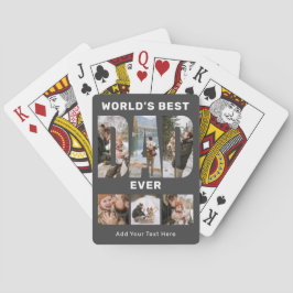 Beste Vader Ooit Aangepaste 6 Foto's Grijs Pokerkaarten