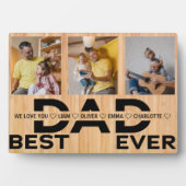 Beste vader ooit Aangepaste Familie 3 Foto Collage Fotoplaat (voorkant)