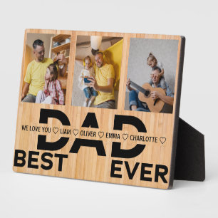 Beste vader ooit Aangepaste Familie 3 Foto Collage Fotoplaat