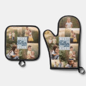 Beste vader ooit aangepaste familie foto collage ovenwant & pannenlap set (Voorkant)