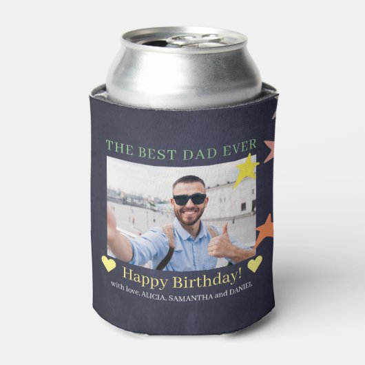 Beste vader ooit aangepaste foto Birthday modern Blikjeskoeler (Blikje Voorkant)