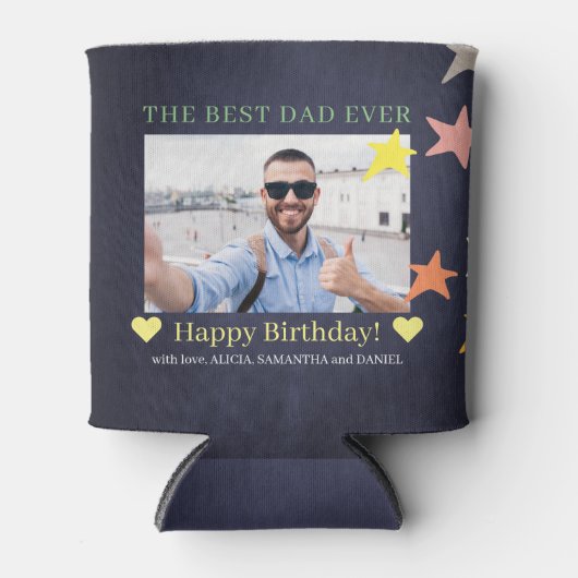 Beste vader ooit aangepaste foto Birthday modern Blikjeskoeler (Voorkant)