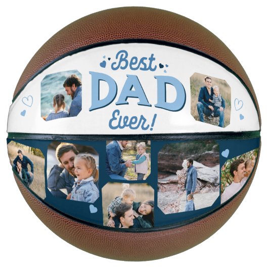 Beste vader ooit aangepaste foto collage Keepsake Basketbal (Voorkant)