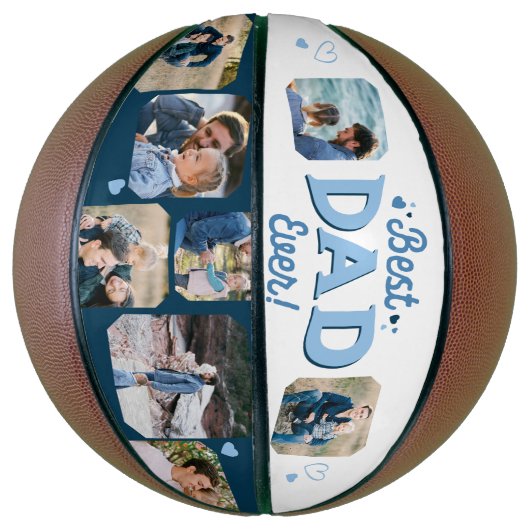 Beste vader ooit aangepaste foto collage Keepsake  Basketbal (Verticaal)
