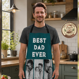 Beste vader ooit Aangepaste foto collage Schort