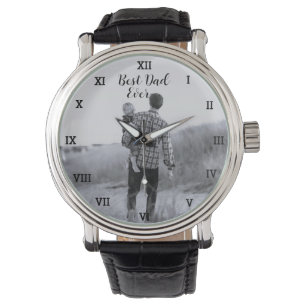Beste vader ooit aangepaste foto Creëer uw eigen P Horloge