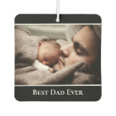 Beste vader ooit aangepaste foto Moderne Zwarte Gr Luchtverfrisser (Voorkant)