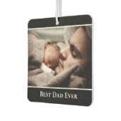 Beste vader ooit aangepaste foto Moderne Zwarte Gr Luchtverfrisser (Links)