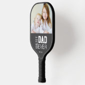 Beste vader ooit aangepaste foto naam grijs pickleball paddle (Links)