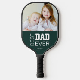 Beste vader ooit aangepaste foto naam groen pickleball paddle