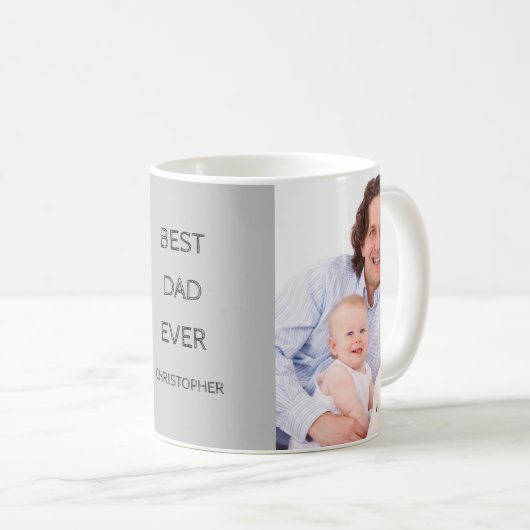 Beste vader ooit aangepaste foto naam Mok (Voorkant rechts)