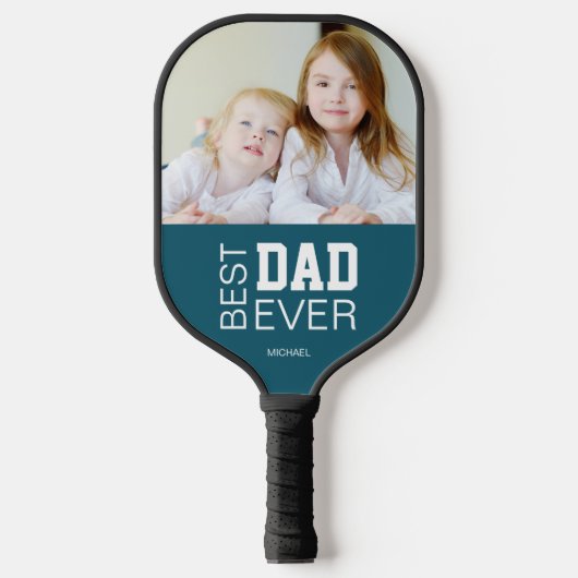 Beste vader ooit aangepaste foto naam pickleball paddle (Voorkant)
